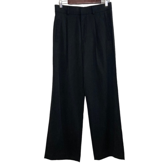 Everlane Black Wide Leg Pants Size 8 Cotton Lyocell High Waist Trousers - Picture 1 of 11